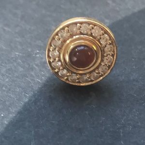 Custom designed BVLA carnelian and diamond earring